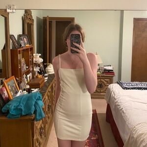 white bodycon mini dress